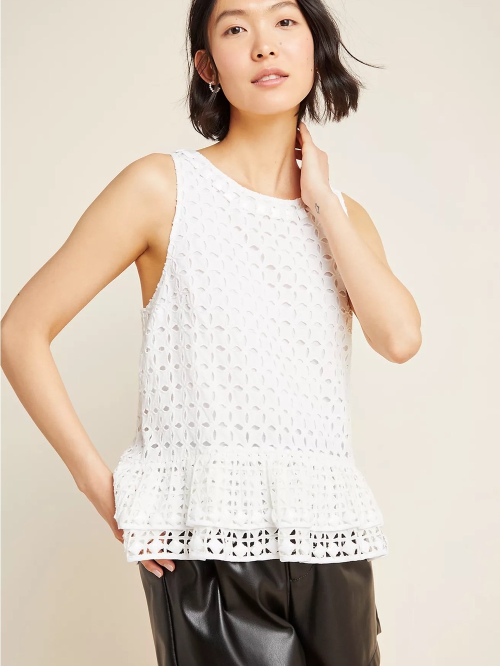 Maeve by Anthropologie Monika Beaded Eyelet Blouse